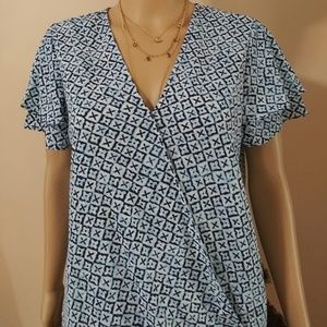 Michael Kors Tiered Short Sleeve Top